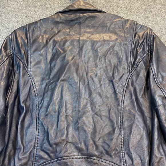 LTH JKT Black Leather Moto Biker Jacket Belted Soft Womens Medium Cropped Punk - Picture 12 of 12